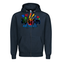 Navy autism advocate Zipper Hoodie - Zillion Design Studio