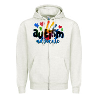 Oatmeal Heather autism advocate Zipper Hoodie - Zillion Design Studio