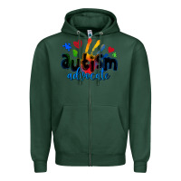 Sports Green autism advocate Zipper Hoodie - Zillion Design Studio