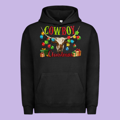 Cowboy Christmas Urban Hoodie Designed By Maliassmallbusiness