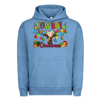 Pigment Pebble Blue cowboy christmas Urban Hoodie - MaliasSmallBusiness