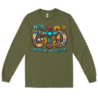 Army Green with god all things are possible cross Long Sleeve Tee - Zillion Design Studio
