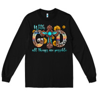 Black with god all things are possible cross Long Sleeve Tee - Zillion Design Studio