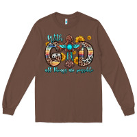 Chestnut with god all things are possible cross Long Sleeve Tee - Zillion Design Studio