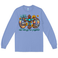 Colony Blue with god all things are possible cross Long Sleeve Tee - Zillion Design Studio