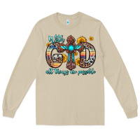Mushroom with god all things are possible cross Long Sleeve Tee - Zillion Design Studio