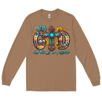 Toasted Coconut with god all things are possible cross Long Sleeve Tee - Zillion Design Studio