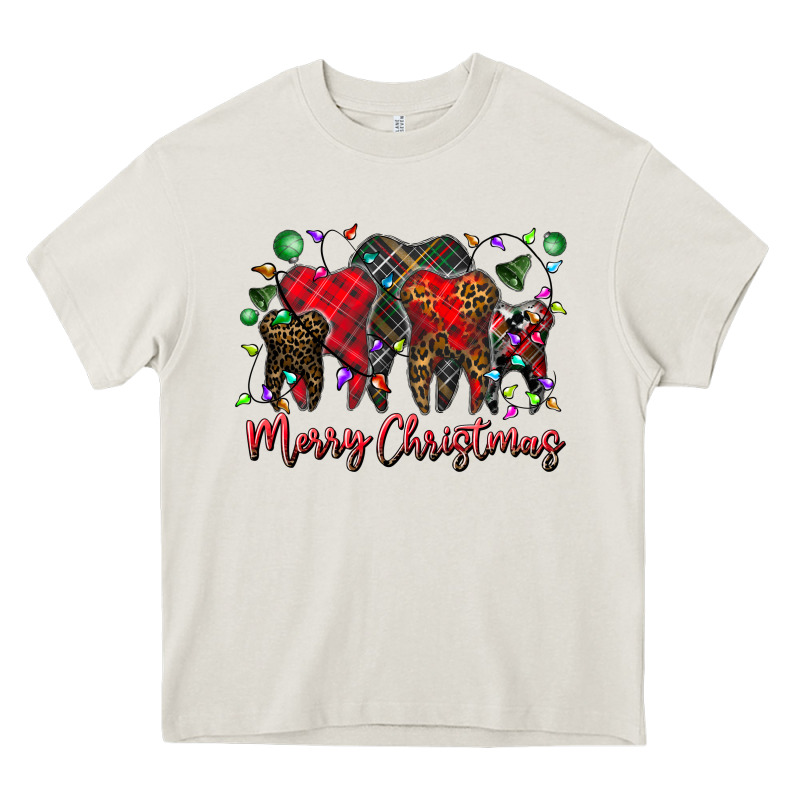 Merry Christmas Teeth Heavy Core Tee by CowhideDigitalArt | Teevron