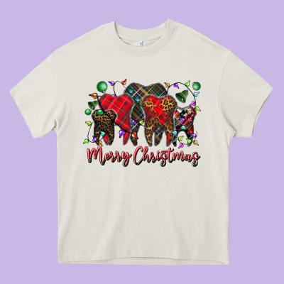 Merry Christmas Teeth Heavy Core Tee Designed By Cowhidedigitalart