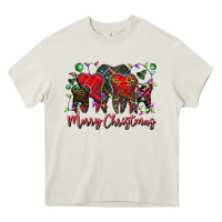 Cream merry Christmas teeth Heavy Core Tee - CowhideDigitalArt