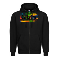 Black autism american flag Zipper Hoodie - Zillion Design Studio