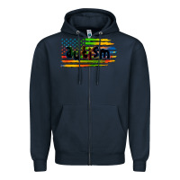 Navy autism american flag Zipper Hoodie - Zillion Design Studio