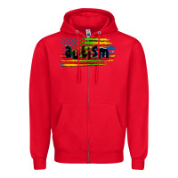 Red autism american flag Zipper Hoodie - Zillion Design Studio