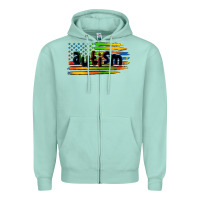 Seafoam autism american flag Zipper Hoodie - Zillion Design Studio