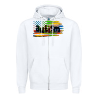 White autism american flag Zipper Hoodie - Zillion Design Studio