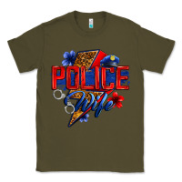 Army Green police wife with lightning bolt Classic Tee - Zillion Design Studio