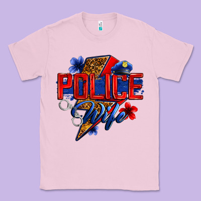 Police Wife With Lightning Bolt Classic Tee Designed By Zillion Design Studio