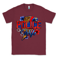 Burgundy police wife with lightning bolt Classic Tee - Zillion Design Studio