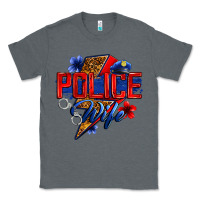 Charcoal Heather police wife with lightning bolt Classic Tee - Zillion Design Studio