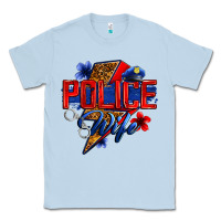 Dusty Blue police wife with lightning bolt Classic Tee - Zillion Design Studio