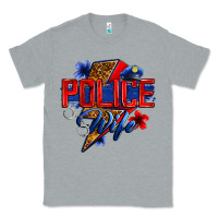 Heather Grey police wife with lightning bolt Classic Tee - Zillion Design Studio