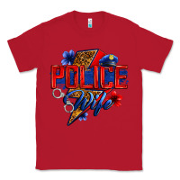 Red police wife with lightning bolt Classic Tee - Zillion Design Studio