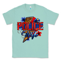 Seafoam police wife with lightning bolt Classic Tee - Zillion Design Studio