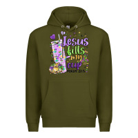 Army Green mardi gras jesus fills my cup Premium Hoodie - MaliasSmallBusiness