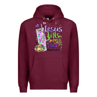 Burgundy mardi gras jesus fills my cup Premium Hoodie - MaliasSmallBusiness