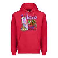 Cardinal mardi gras jesus fills my cup Premium Hoodie - MaliasSmallBusiness