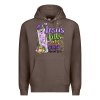 Coffee mardi gras jesus fills my cup Premium Hoodie - MaliasSmallBusiness
