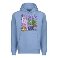 Colony Blue mardi gras jesus fills my cup Premium Hoodie - MaliasSmallBusiness