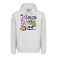 Dove Grey mardi gras jesus fills my cup Premium Hoodie - MaliasSmallBusiness