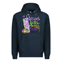 Navy mardi gras jesus fills my cup Premium Hoodie - MaliasSmallBusiness