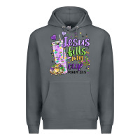 Rock mardi gras jesus fills my cup Premium Hoodie - MaliasSmallBusiness