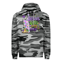 Slate Camo mardi gras jesus fills my cup Premium Hoodie - MaliasSmallBusiness