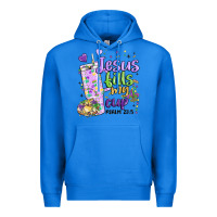 True Royal mardi gras jesus fills my cup Premium Hoodie - MaliasSmallBusiness