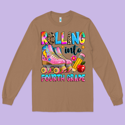 Rolling Into Fourth Grade Long Sleeve Tee Designed By Texasbilliewilder