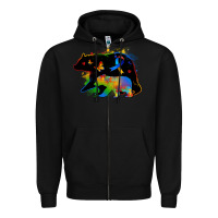 Black autism mama bear Zipper Hoodie - Zillion Design Studio