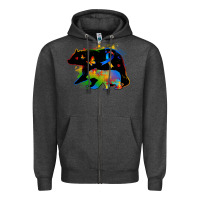 Charcoal Heather autism mama bear Zipper Hoodie - Zillion Design Studio