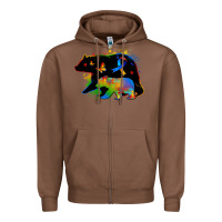 Chestnut autism mama bear Zipper Hoodie - Zillion Design Studio