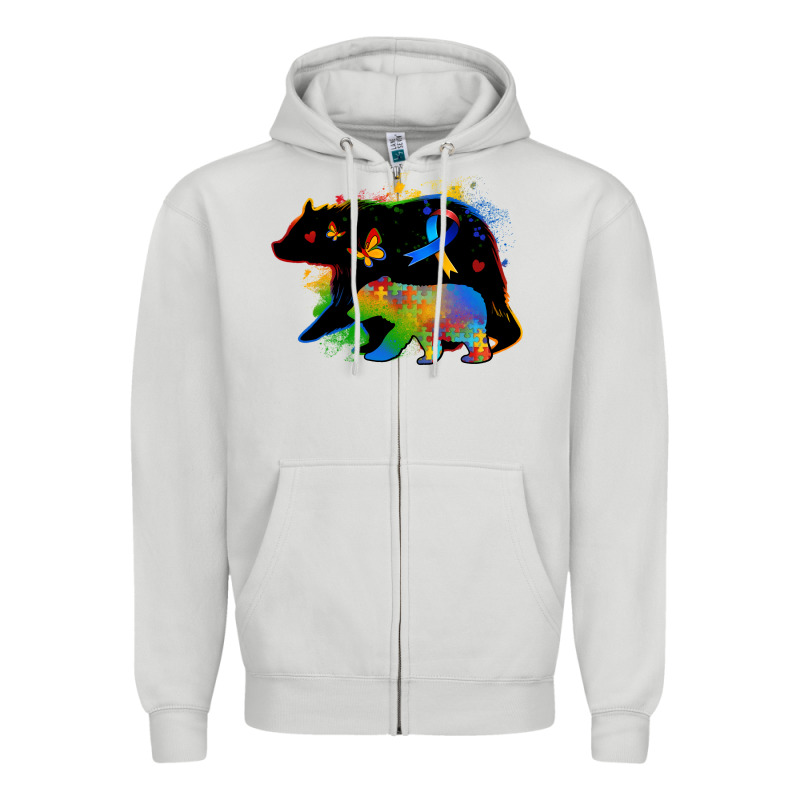 Autism Mama Bear Zipper Hoodie by Zillion Design Studio | Teevron
