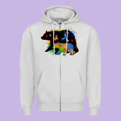 Autism Mama Bear Zipper Hoodie Designed By Zillion Design Studio