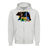 Dove Grey autism mama bear Zipper Hoodie - Zillion Design Studio