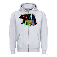Heather Grey autism mama bear Zipper Hoodie - Zillion Design Studio