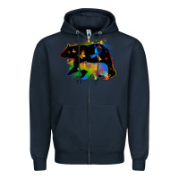 Navy autism mama bear Zipper Hoodie - Zillion Design Studio