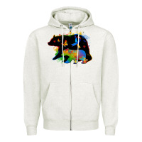 Oatmeal Heather autism mama bear Zipper Hoodie - Zillion Design Studio