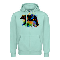 Seafoam autism mama bear Zipper Hoodie - Zillion Design Studio