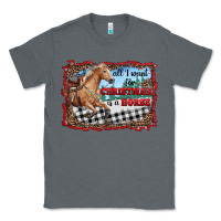 Charcoal Heather all i want for christmas is a horse  with farm Classic Tee - RanaPortraitStore