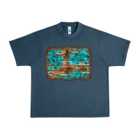 Midnight Navy western turquoise stone aztec tiger pattern background Urban Heavy Tee - Artiststas